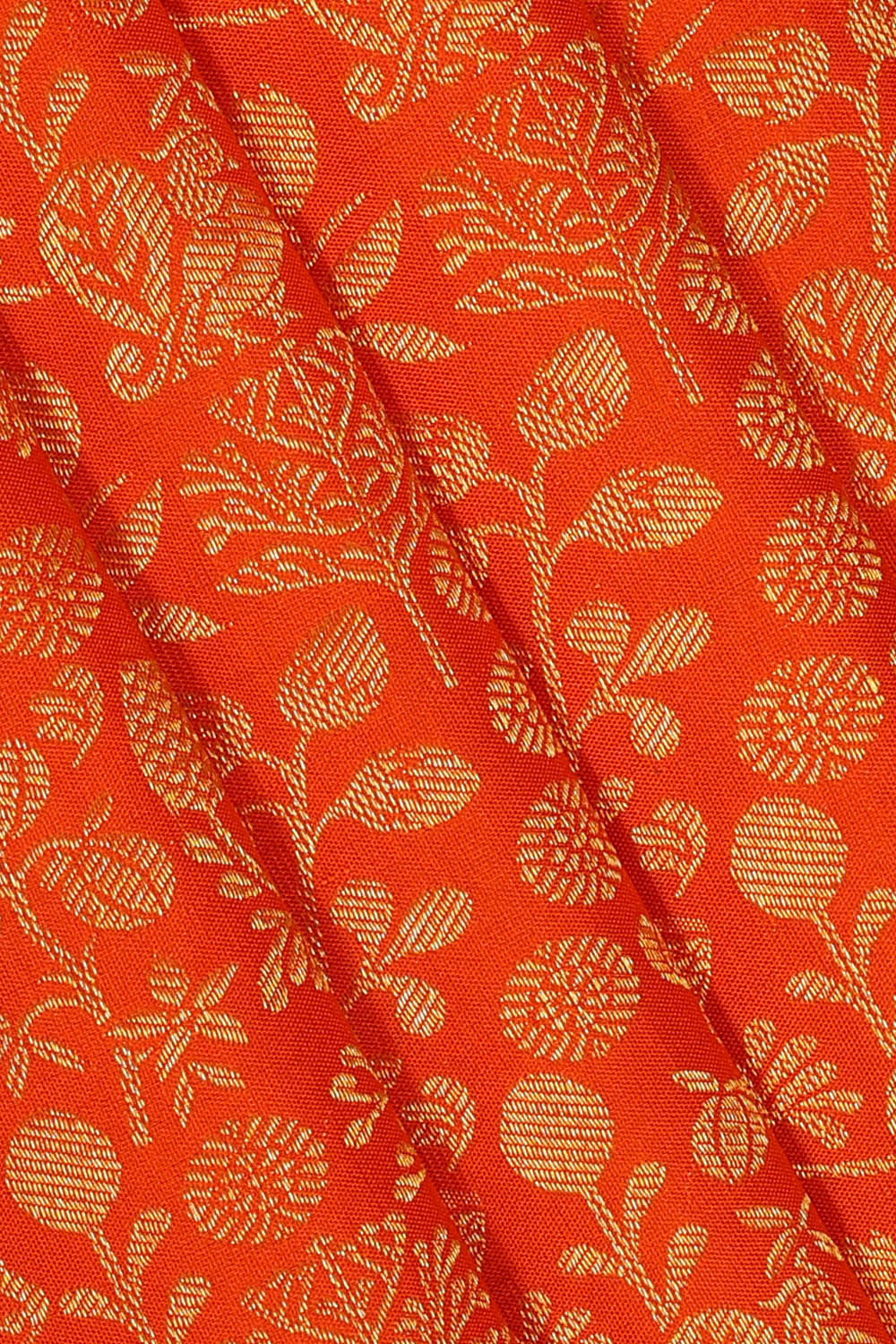 Image of Kanchipattu Orange Brocade Saree